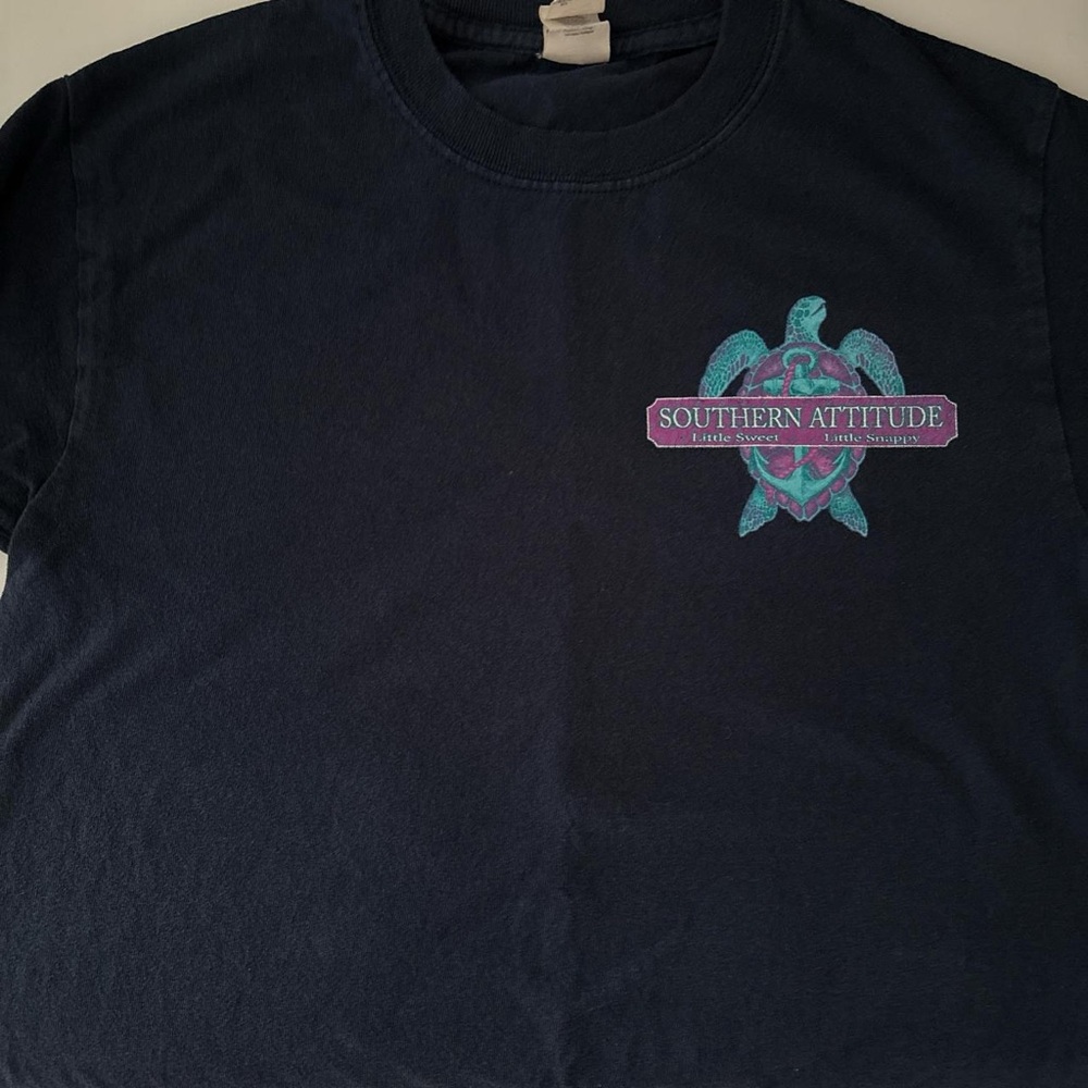 Simply Southern Navy Long Sleeve Tee with Turtle Design